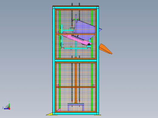 带翻斗废料升降机sw18可编辑左视缩略图