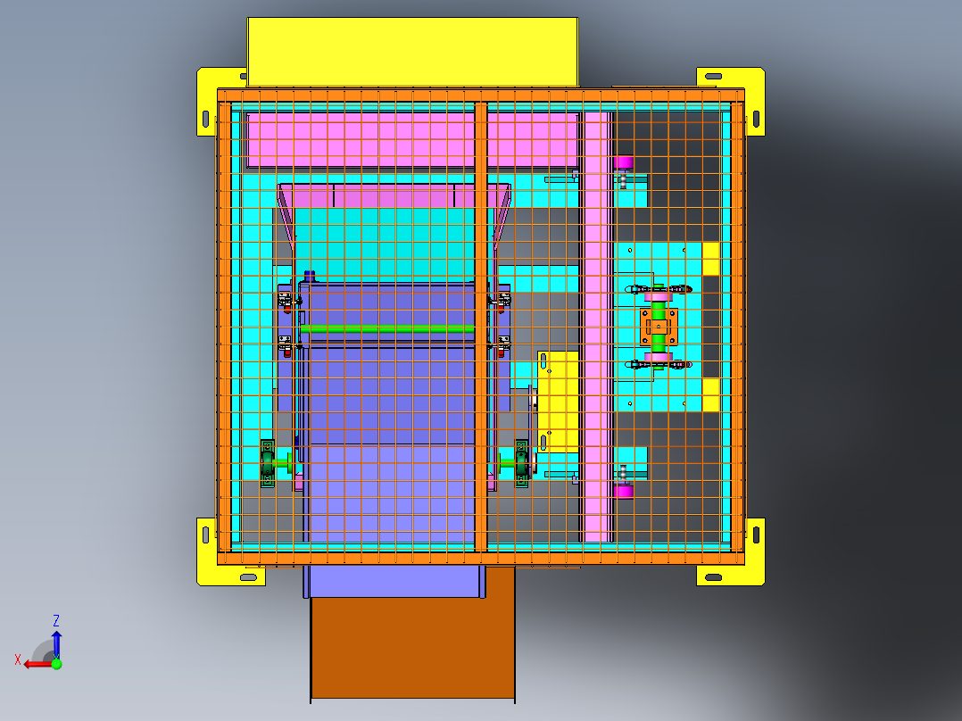 带翻斗废料升降机sw18可编辑俯视图