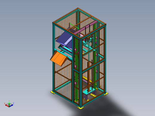 带翻斗废料升降机sw18可编辑正等轴测缩略图