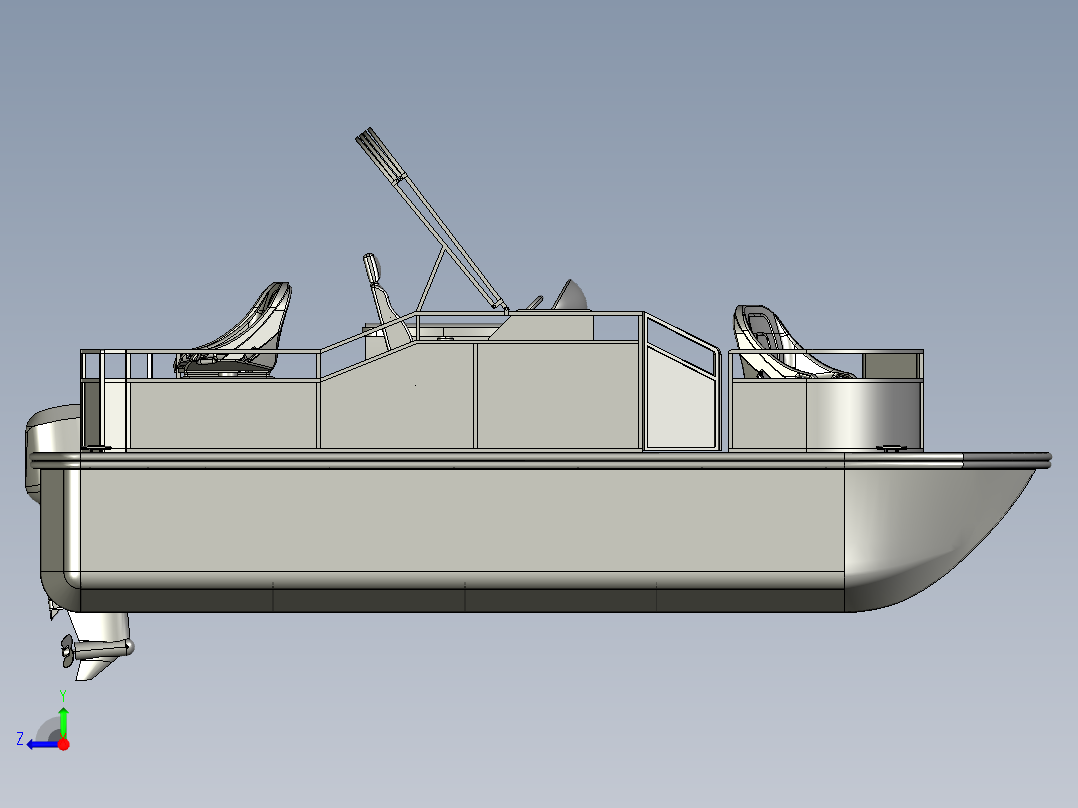 简易双体船右视图
