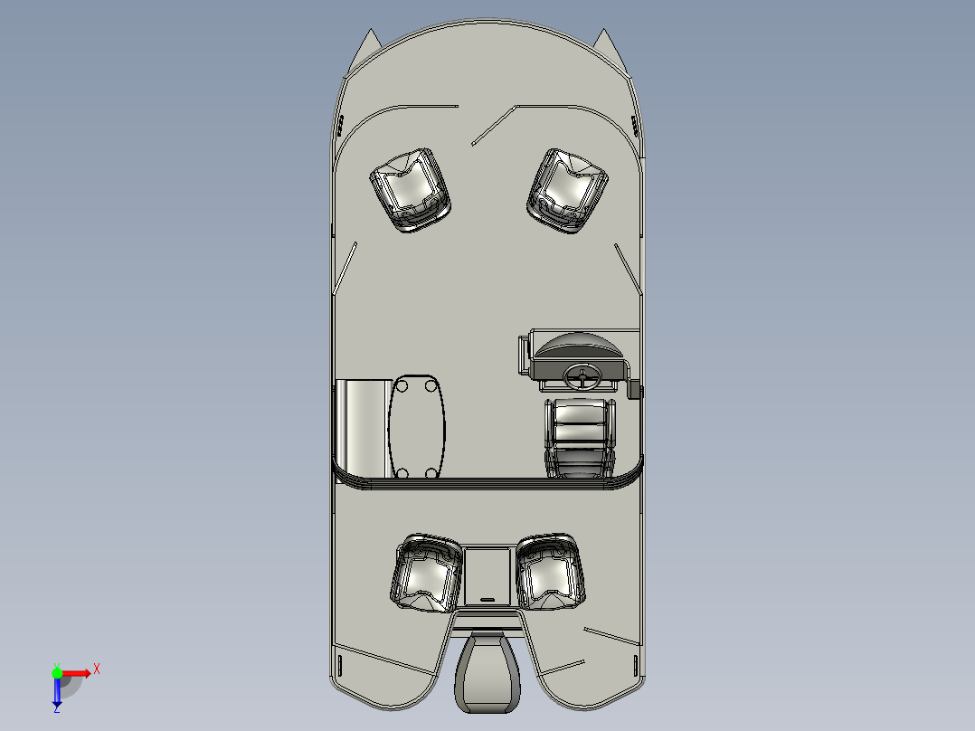 简易双体船俯视图