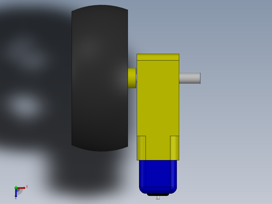 智能小车轮子俯视图