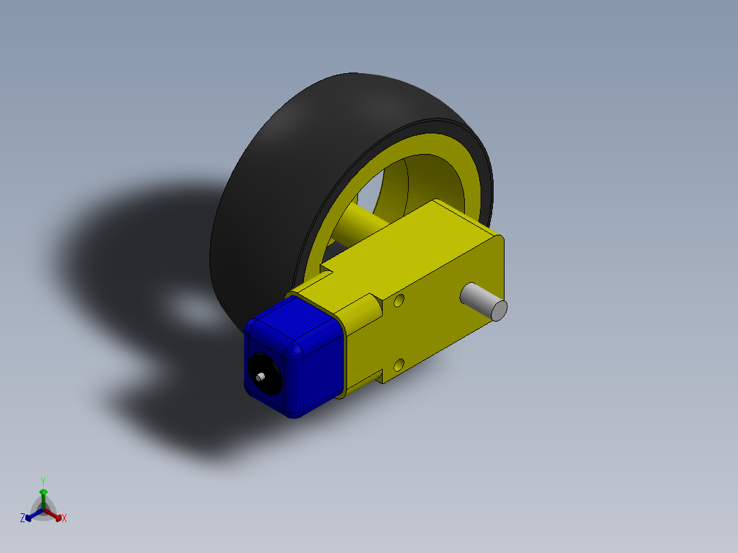 智能小车轮子正等轴测图