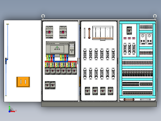 三柜组装双电源刀开关消防风机控制柜 55876前视缩略图