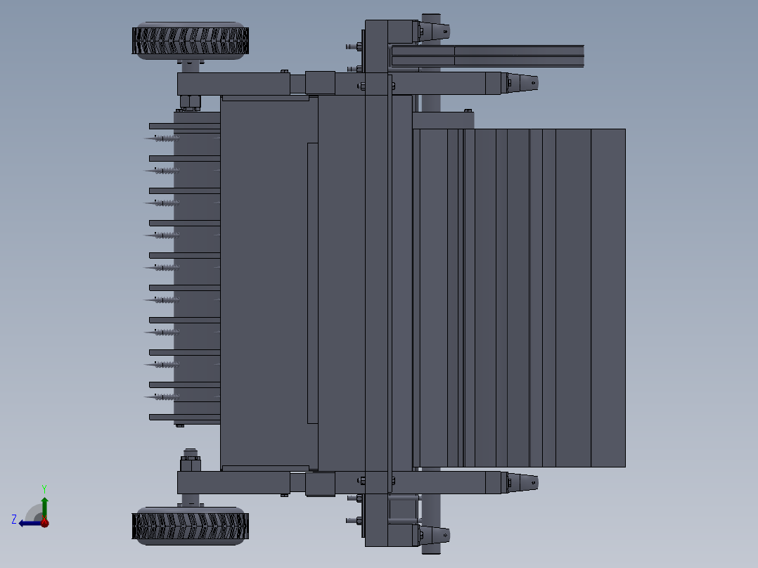 凸轮滚筒式残膜回收机设计【SW三维模型+4张CAD图纸+说明书右视图