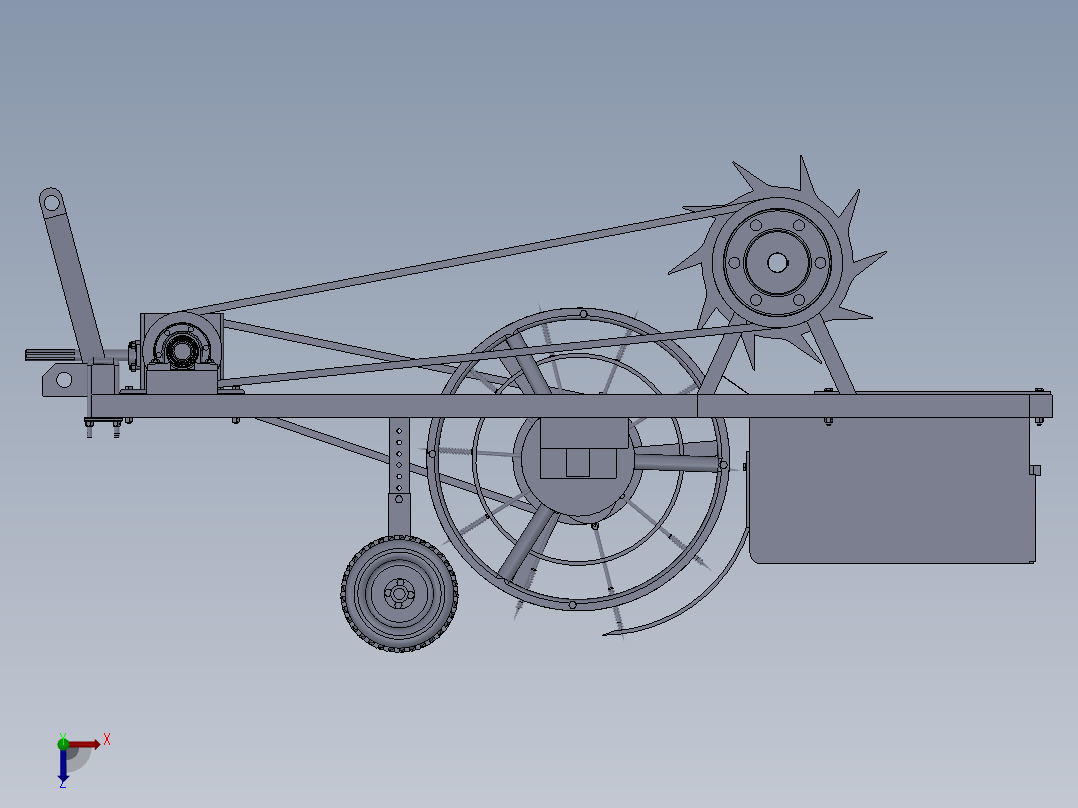 凸轮滚筒式残膜回收机设计【SW三维模型+4张CAD图纸+说明书俯视图