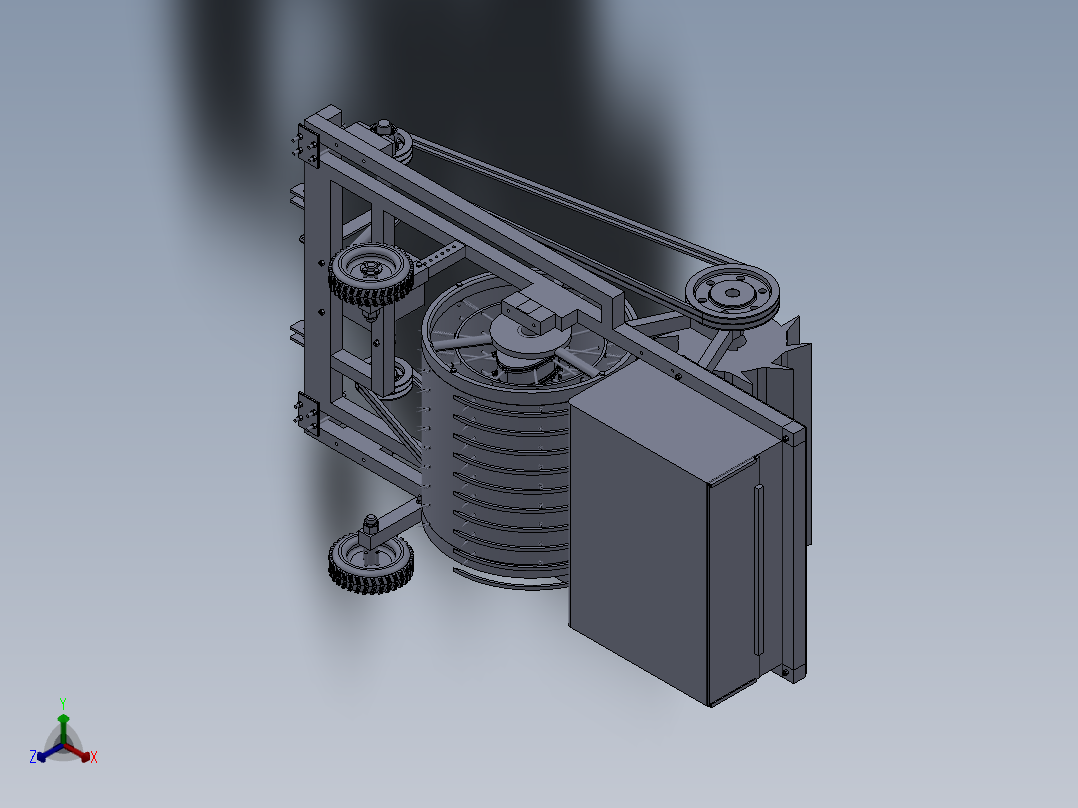 凸轮滚筒式残膜回收机设计【SW三维模型+4张CAD图纸+说明书正等轴测图