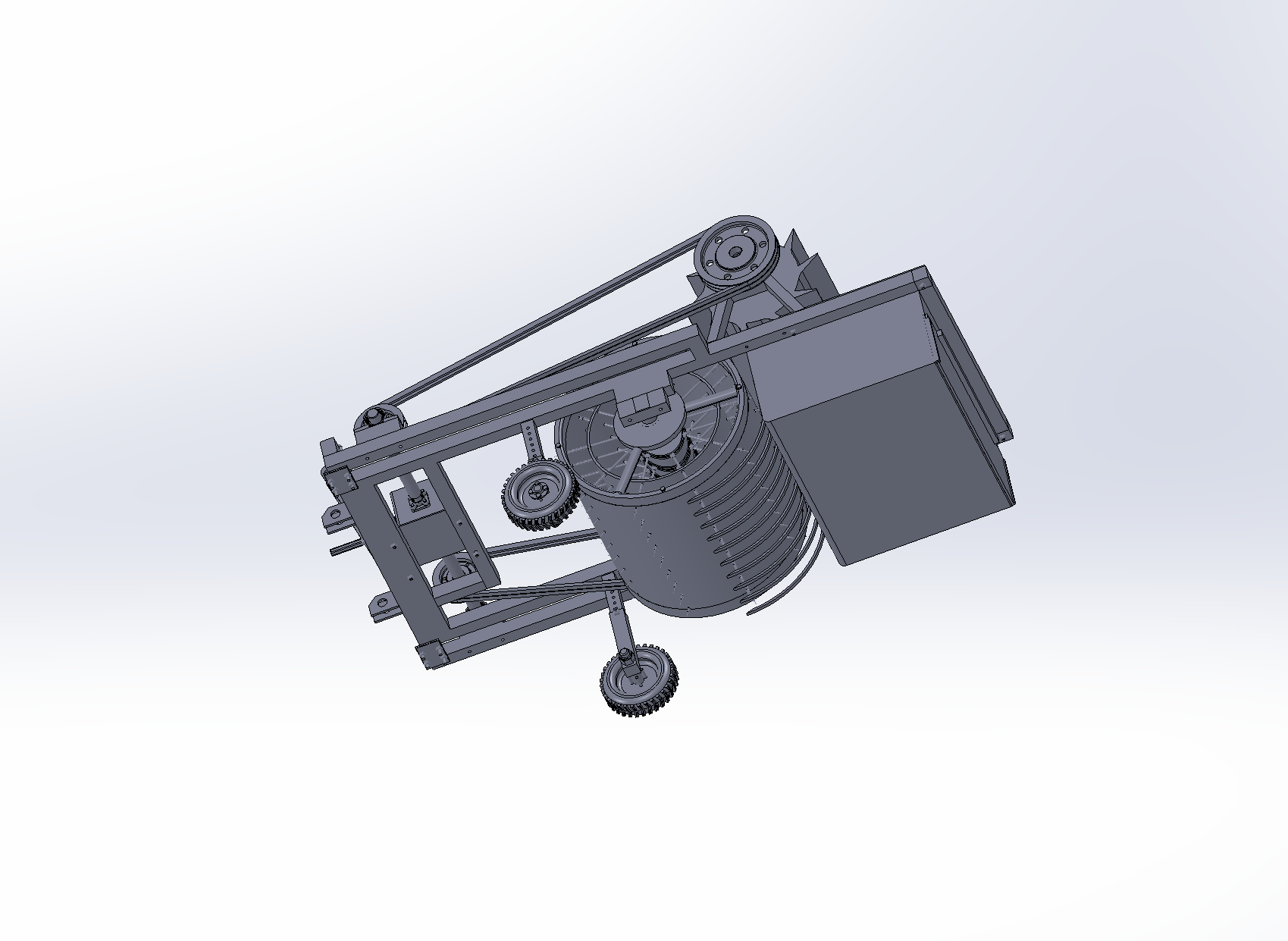 凸轮滚筒式残膜回收机设计【SW三维模型+4张CAD图纸+说明书
