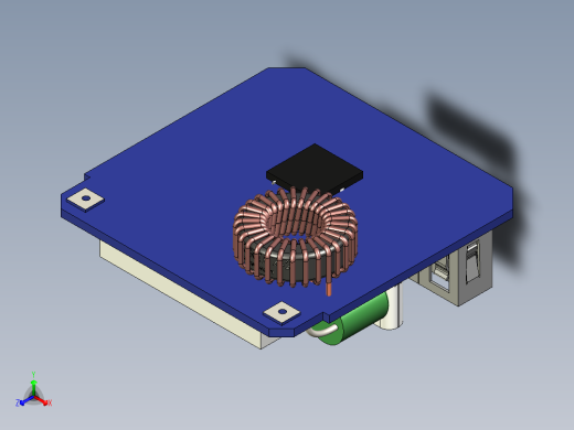 4S PD 100W快速充电模块正等轴测缩略图