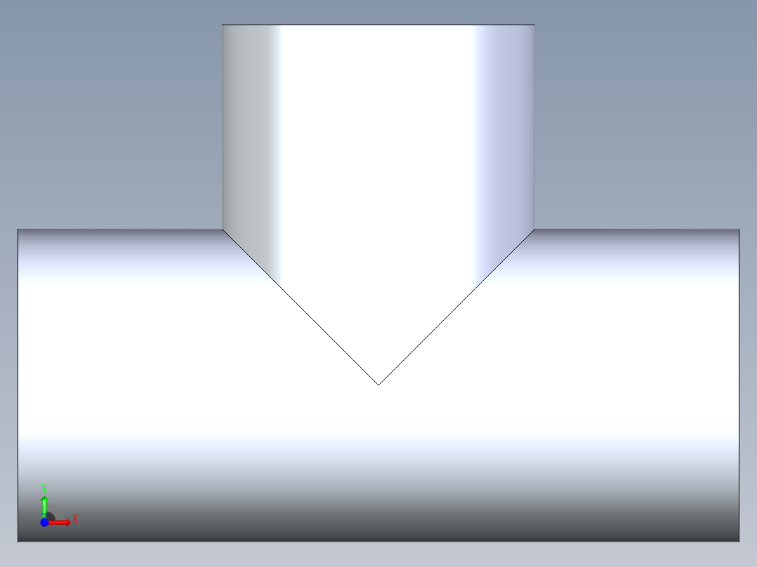 B3004477-0.5 PVC 三通前视图