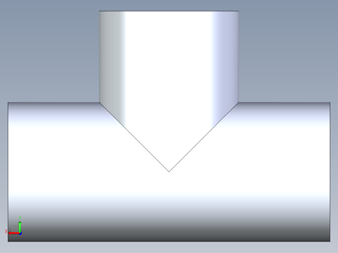 B3004477-0.5 PVC 三通后视图