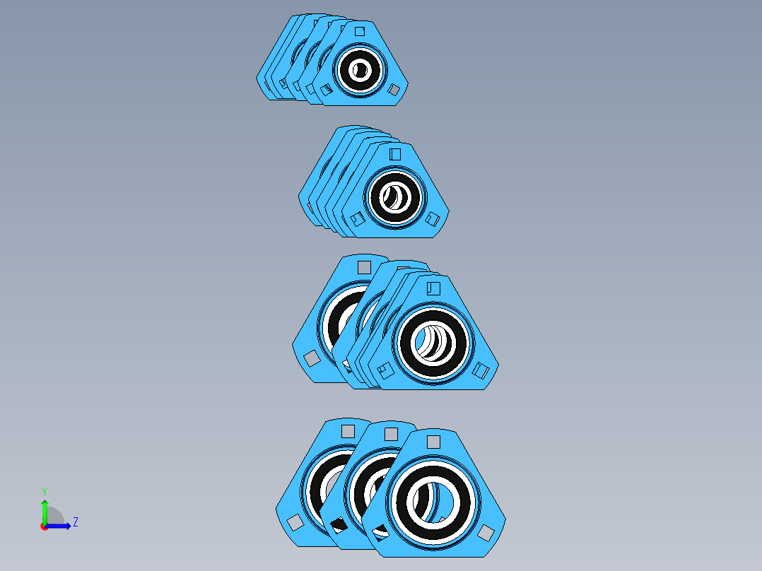 21种SAPFT200带座轴承左视图