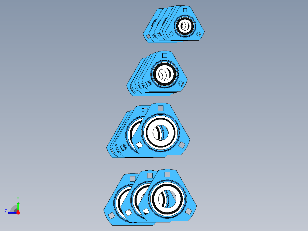 21种SAPFT200带座轴承右视图