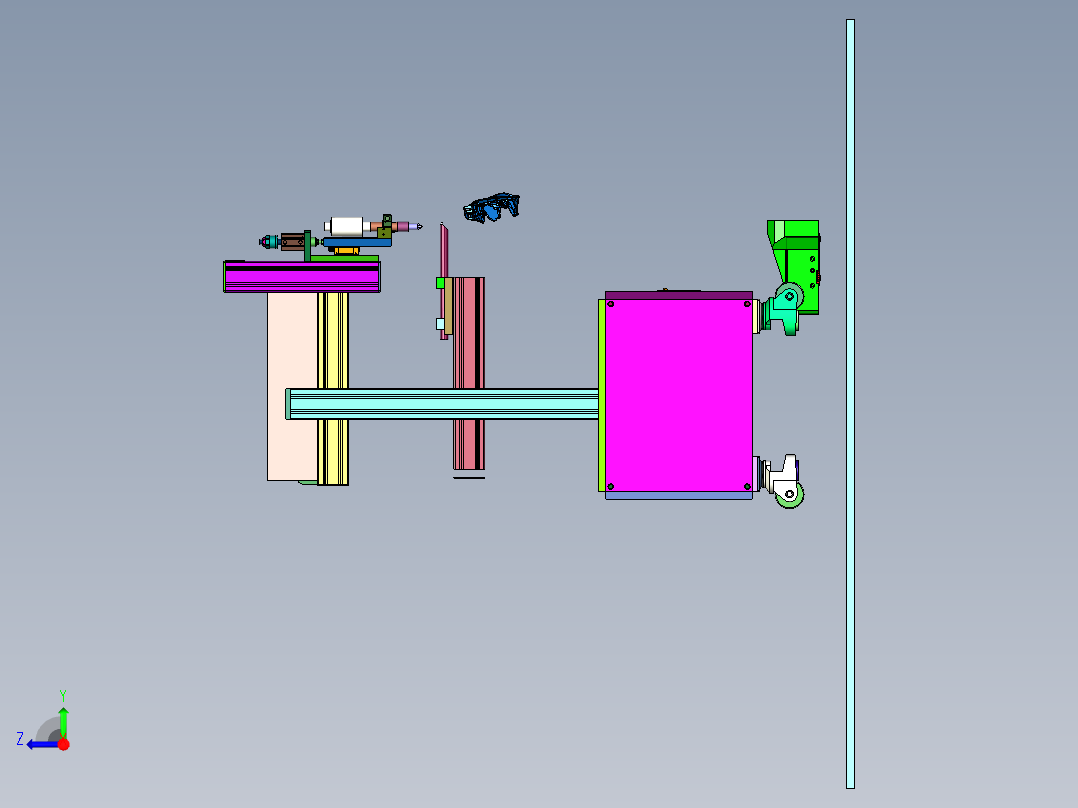 塑料件半自动裁切机右视图