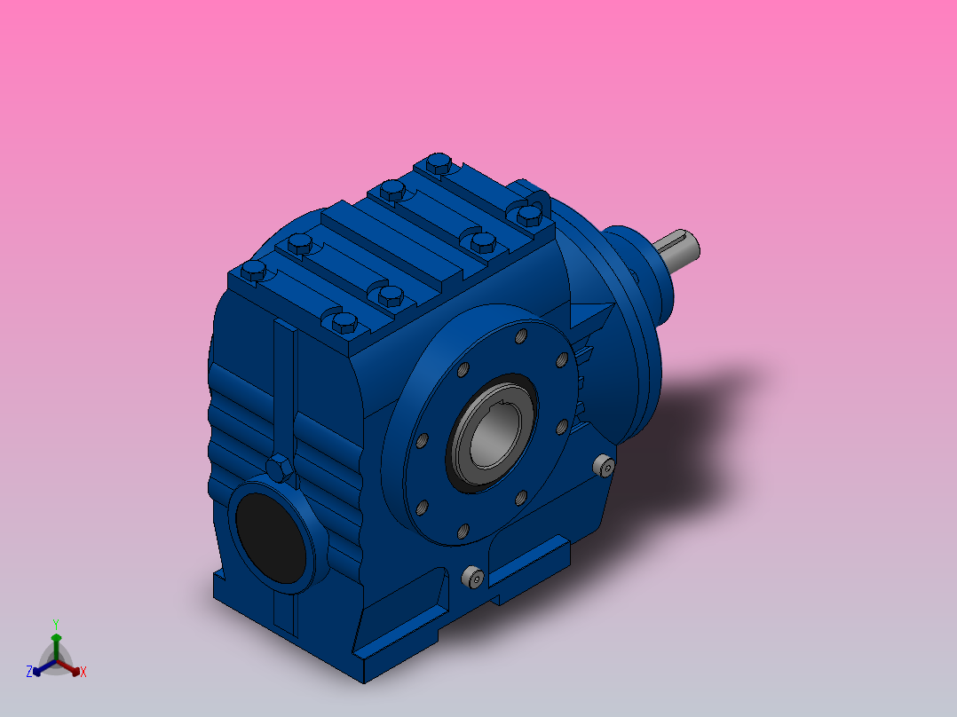 SAS77轴输入的斜齿-蜗轮蜗杆减速机SA77S77-17-M1-A主视图