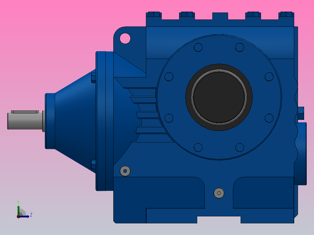 SAS77轴输入的斜齿-蜗轮蜗杆减速机SA77S77-17-M1-A左视图