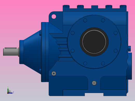 SAS77轴输入的斜齿-蜗轮蜗杆减速机SA77S77-17-M1-A左视缩略图