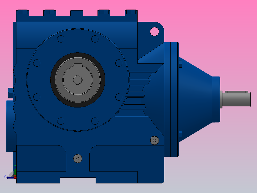 SAS77轴输入的斜齿-蜗轮蜗杆减速机SA77S77-17-M1-A右视图