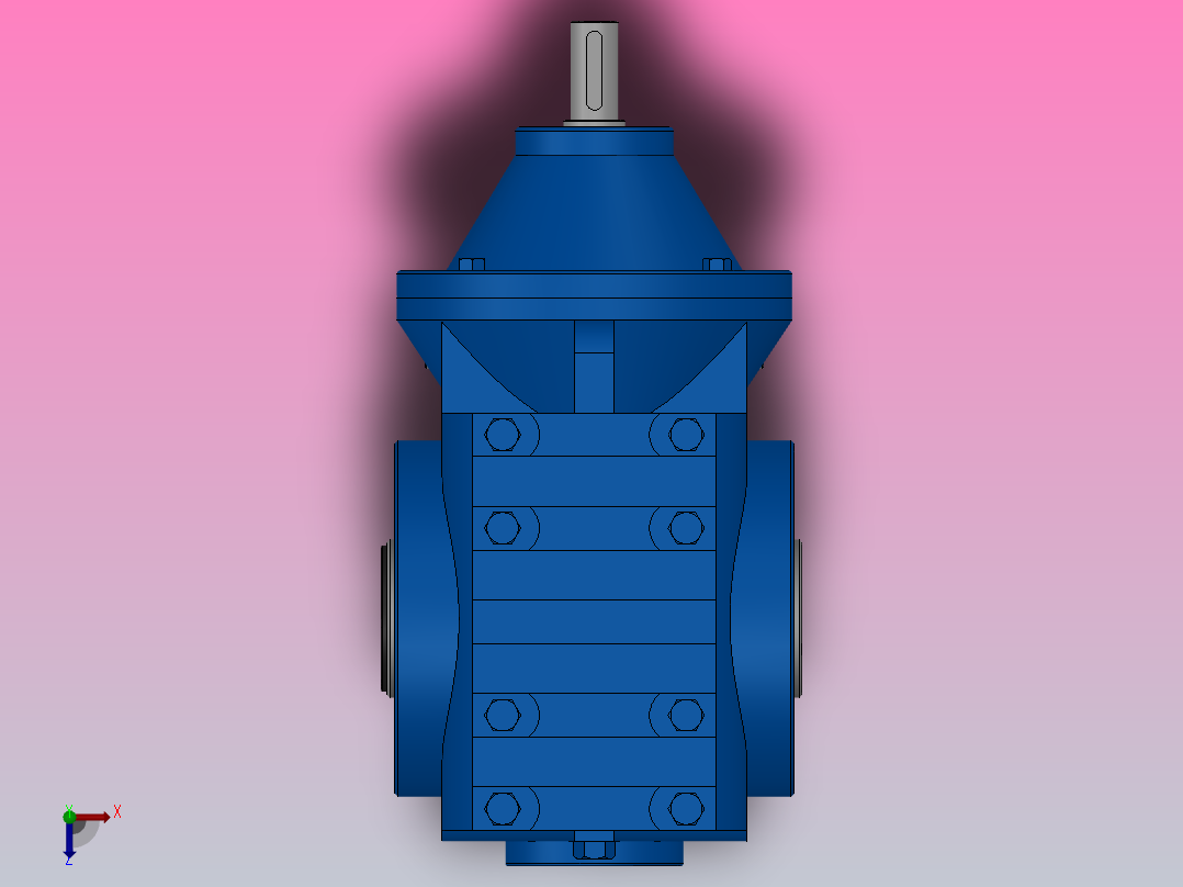 SAS77轴输入的斜齿-蜗轮蜗杆减速机SA77S77-17-M1-A俯视图