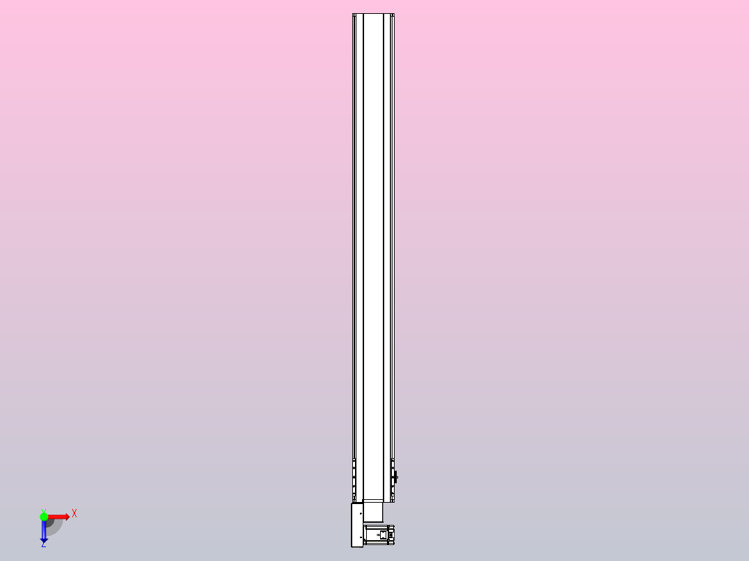 皮带直线轴半封闭可选导轨TPA-HNB-175D-140-L1750-ML-Y-P75-N3俯视图