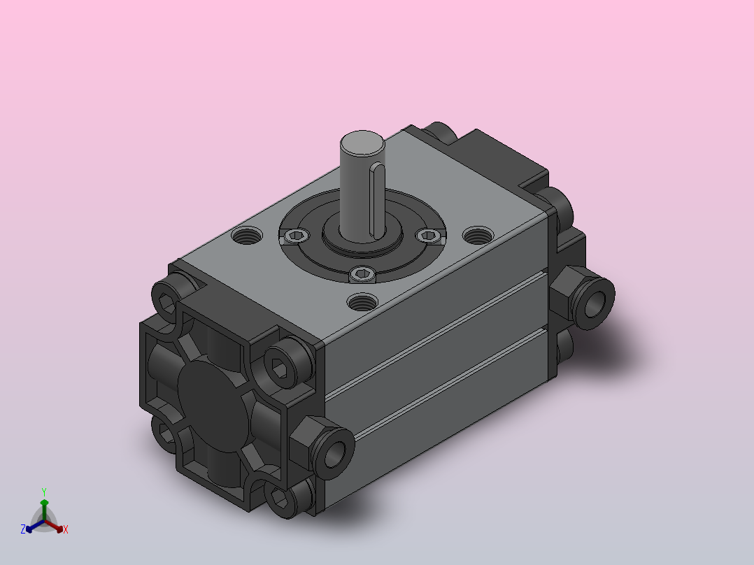 旋转气缸HCRA1系列[HCRA1BS80-90]正等轴测图