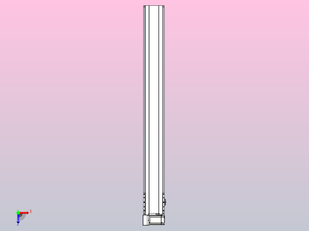 皮带直线轴半封闭可选导轨TPA-HNB-175D-140-L1450-LU-Y-P75-N3俯视图
