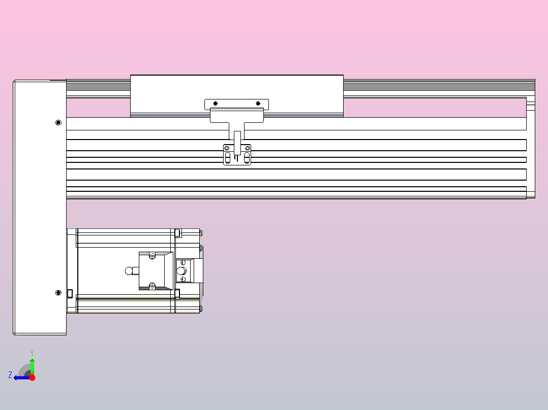 日规模组半封闭丝杆TPA-HNR-202D-2510C-L100-MP-Y-P75-N3右视图
