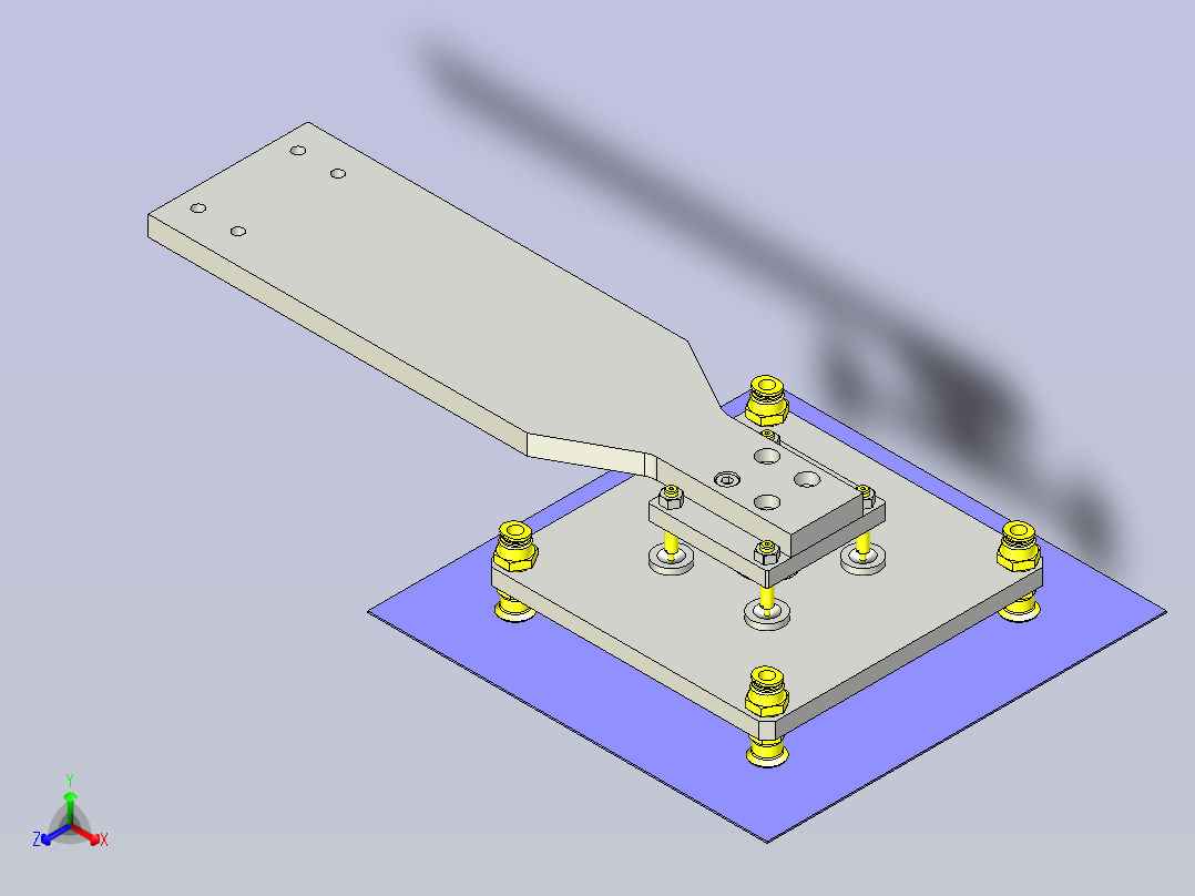 一种使用了浮动接头的定心机构3D图纸主视图