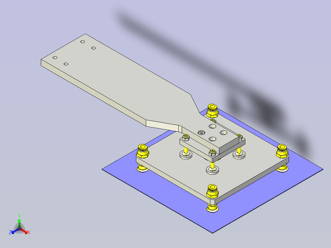 一种使用了浮动接头的定心机构3D图纸正等轴测图