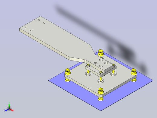 一种使用了浮动接头的定心机构3D图纸正等轴测缩略图