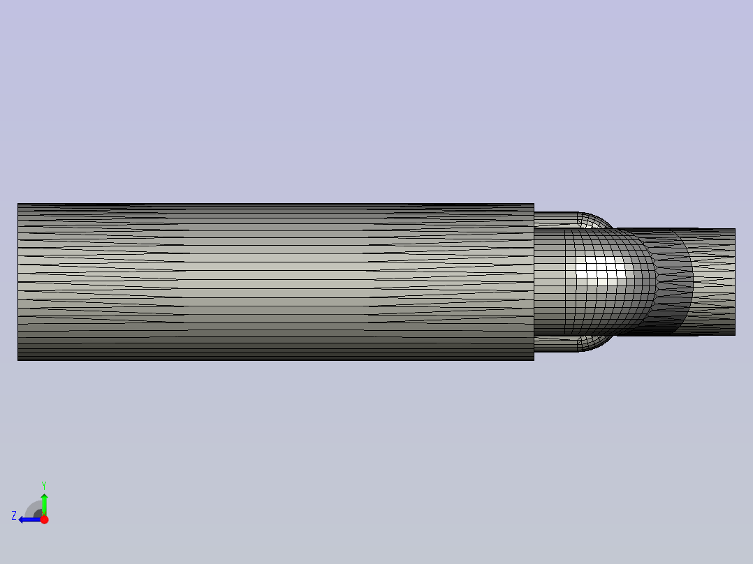 016-消音器-消声器2-B渲染图像 STEP STL右视图