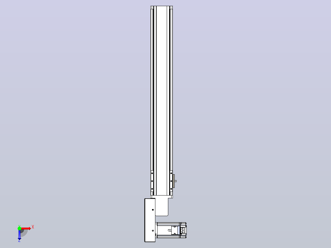 皮带直线轴半封闭可选导轨TPA-HNB-85S-90-L550-ML-C-P20-N3俯视图