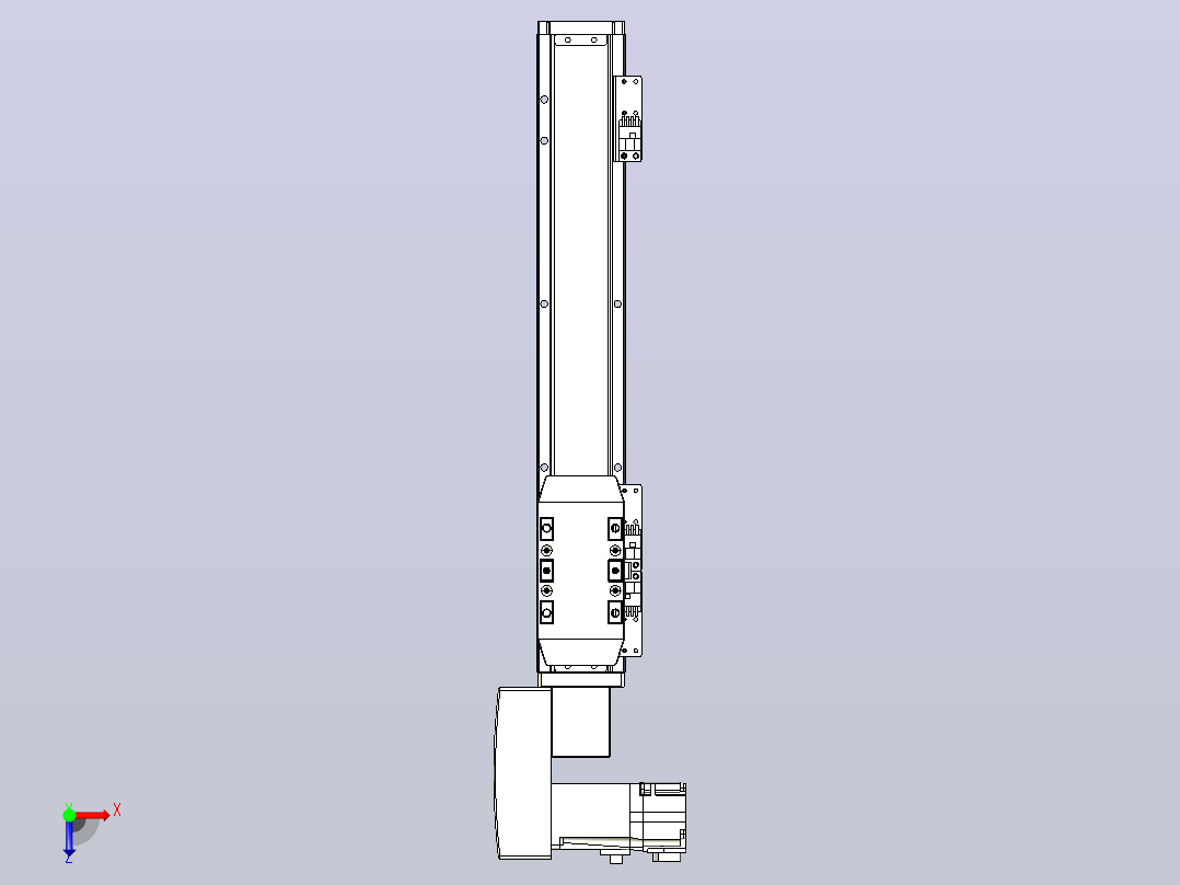 机器人皮带驱动直线轴TPA-GCB-50-P42-L250-QL-M10-N3俯视图