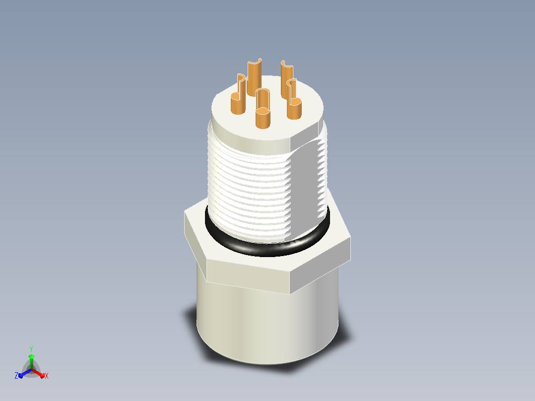M8 连接器 5 针 B 母主视图