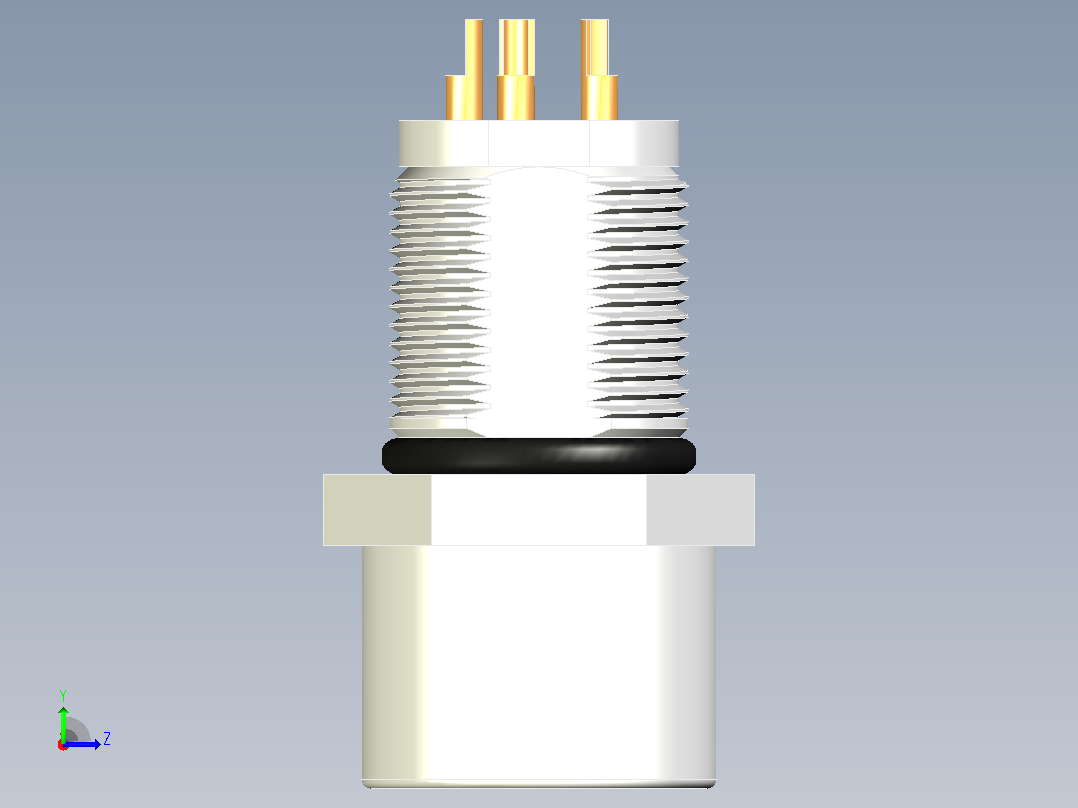 M8 连接器 5 针 B 母左视图