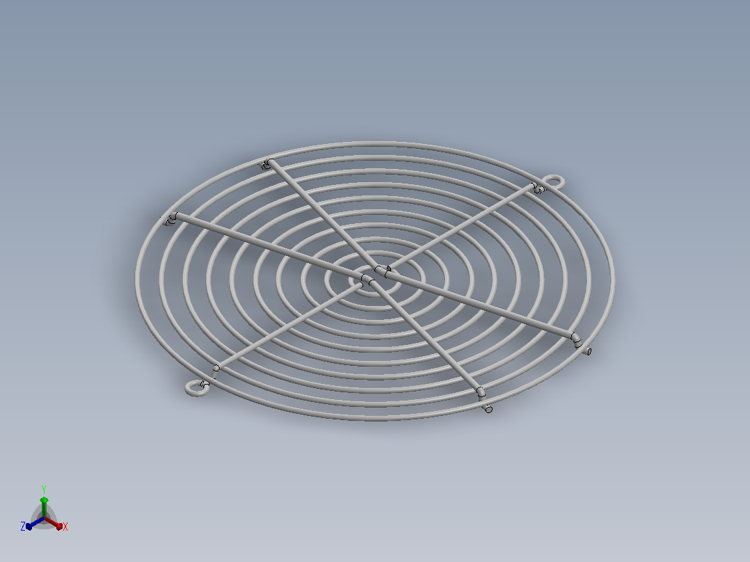 User Library-FINGER GUARD FOR 150mm FAN护网正等轴测图
