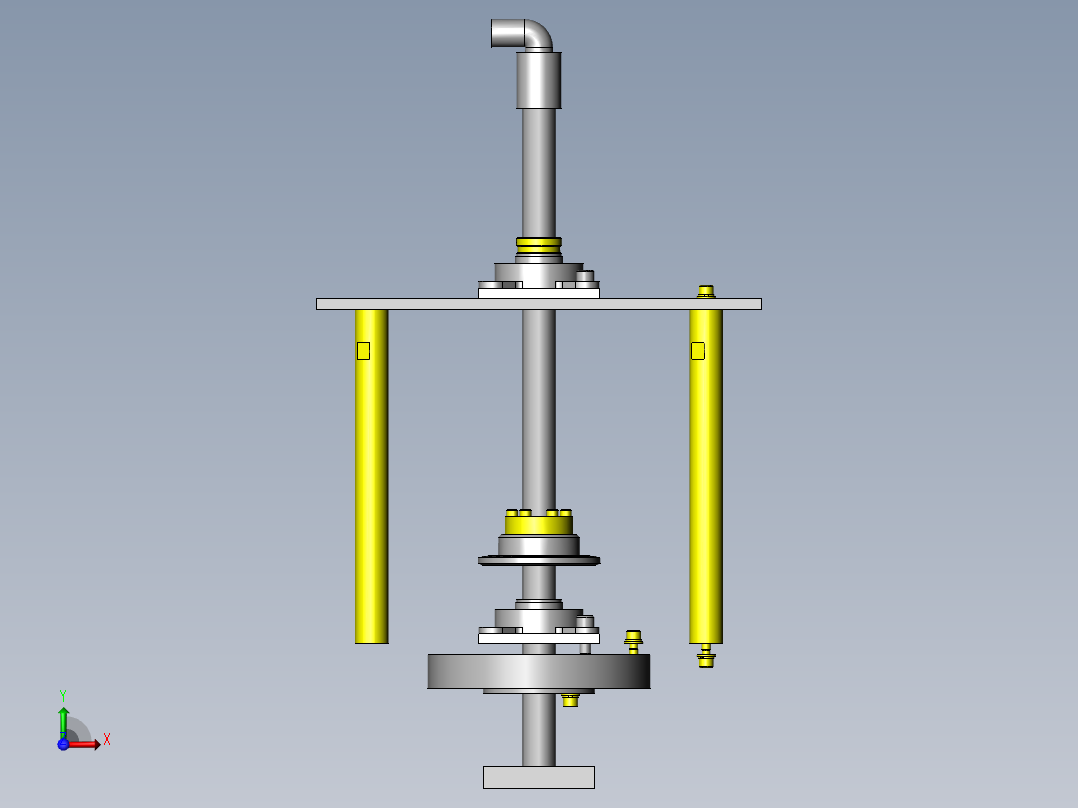 旋转式零件清洗组件前视图