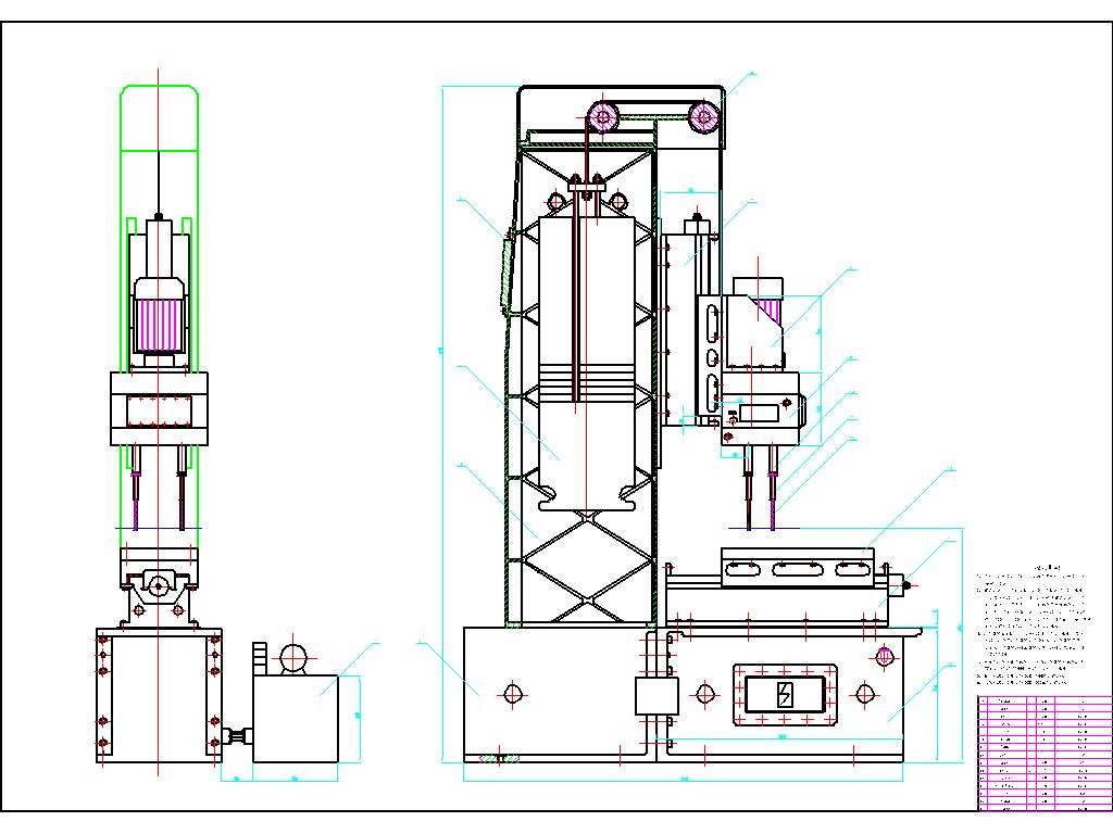 液压钻床装配图