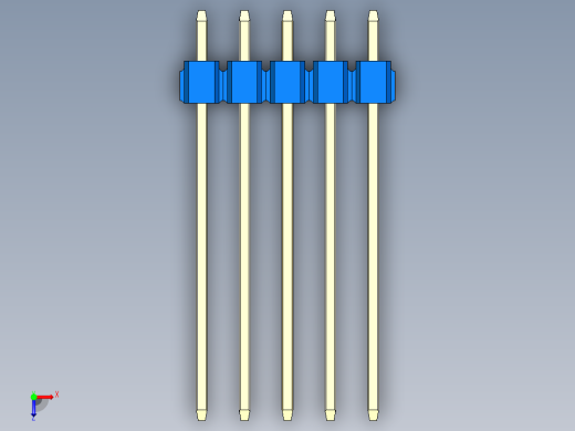 彩色公头100mil（2.54mm）系列-DS1021_blue_3x05p_100mil_Type19_rev1.0俯视缩略图