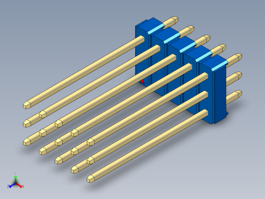 彩色公头100mil（2.54mm）系列-DS1021_blue_3x05p_100mil_Type19_rev1.0正等轴测缩略图