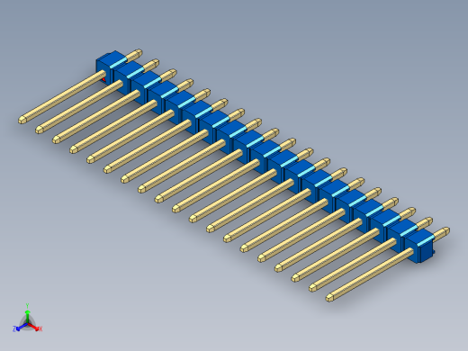 彩色公头100mil（2.54mm）系列-DS1021_blue_1x19p_100mil_Type5_rev1.0