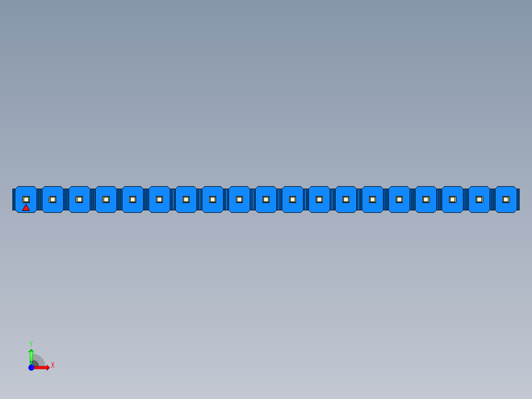 彩色公头100mil（2.54mm）系列-DS1021_blue_1x19p_100mil_Type5_rev1.0前视图