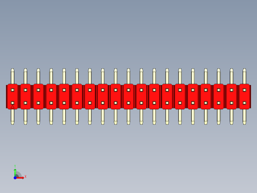 彩色公排针 100mil 2.54mm 系列-DS1022_red_38p_100mil_TypeSMT_rev1.0前视缩略图