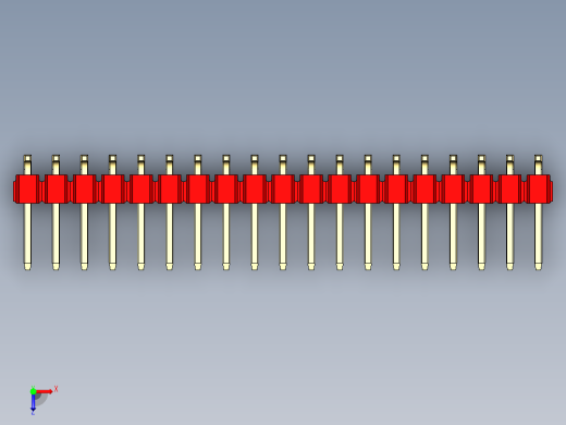 彩色公排针 100mil 2.54mm 系列-DS1022_red_38p_100mil_TypeSMT_rev1.0俯视缩略图