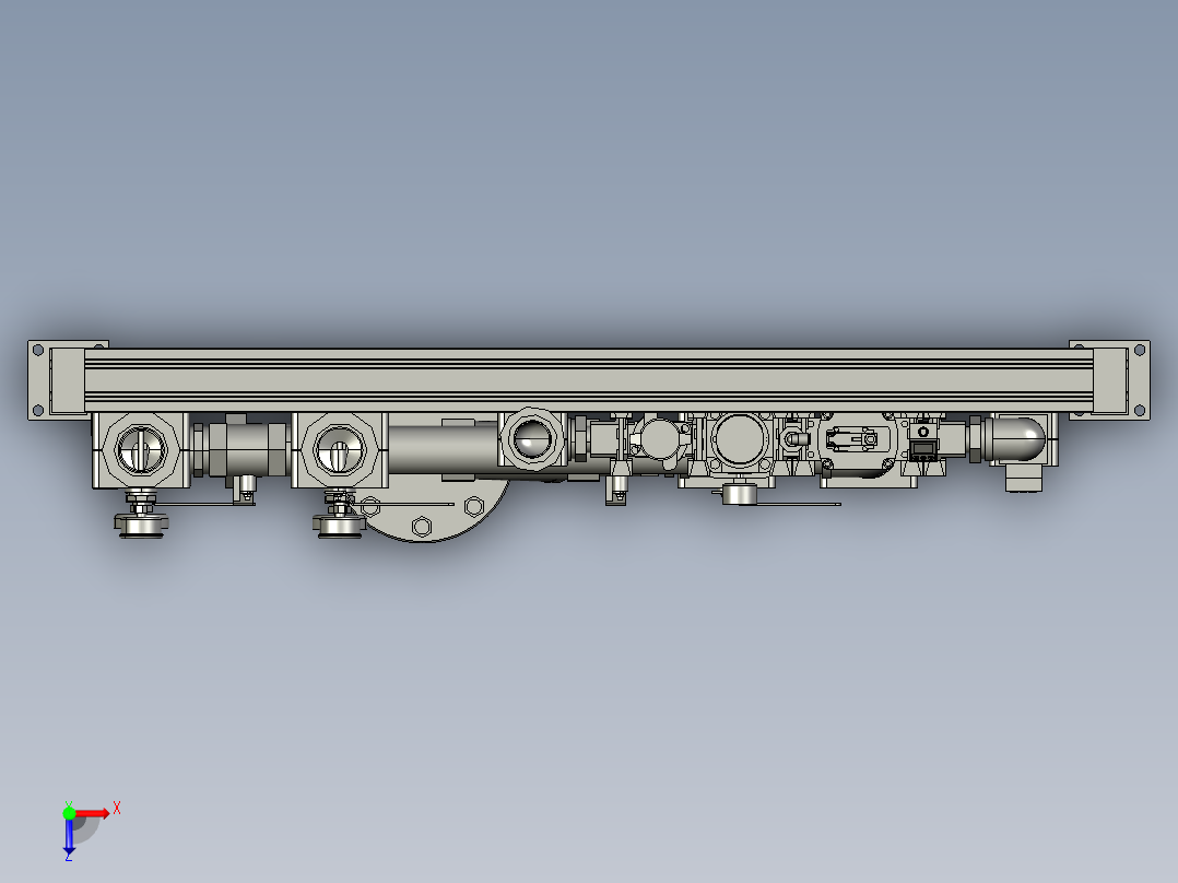 水加压管道组俯视图