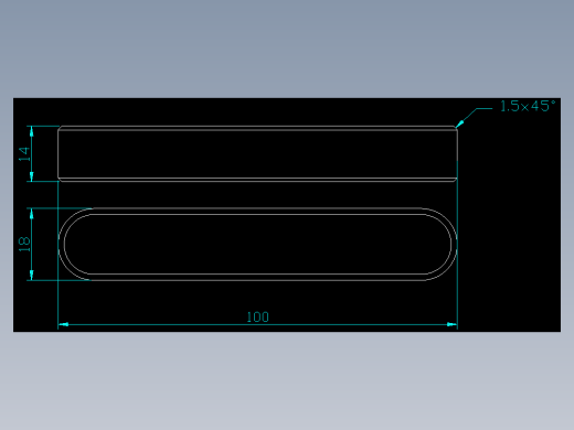 CAD格式机械制图二维100例练习-15 平键二视图