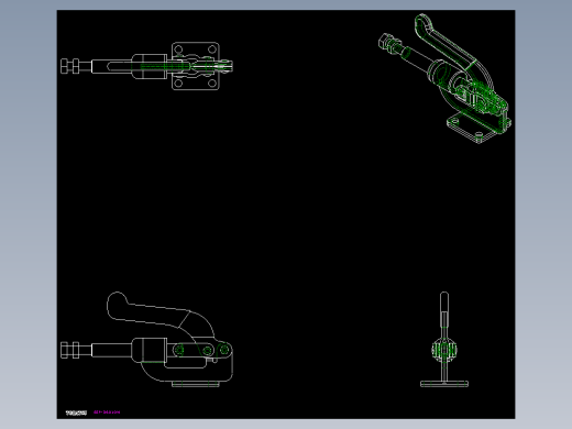 推拉式夾鉗SSP(I)-2D多系列多零件图纸模型