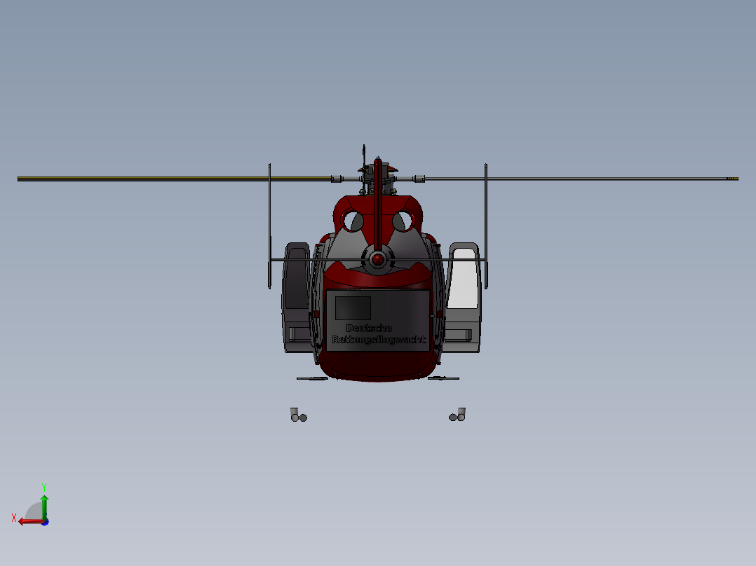 直升飞机后视图