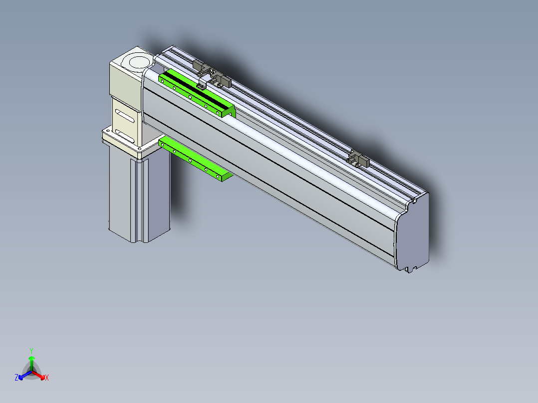 同步带滑台-半封闭B13-L90-S300-L-Z86-D3正等轴测图