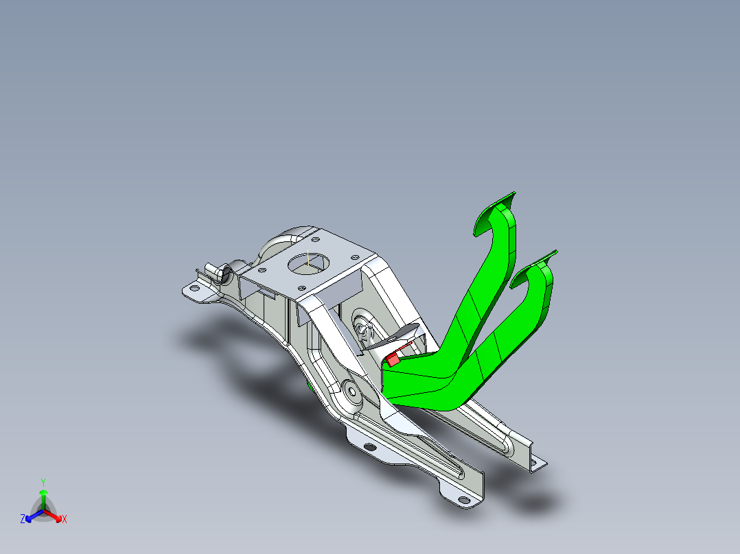 汽车客车刹车踏板正等轴测图